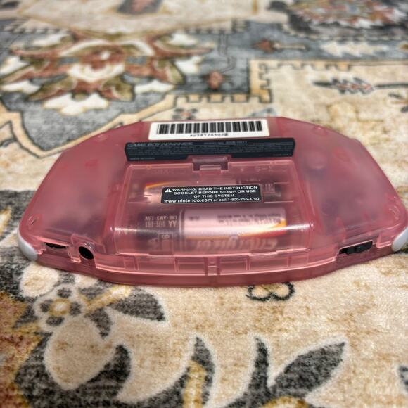 Nintendo Game Boy Advance Console - Clear Fuchsia Pink W/ Case & 4 Games - Picture 9 of 16